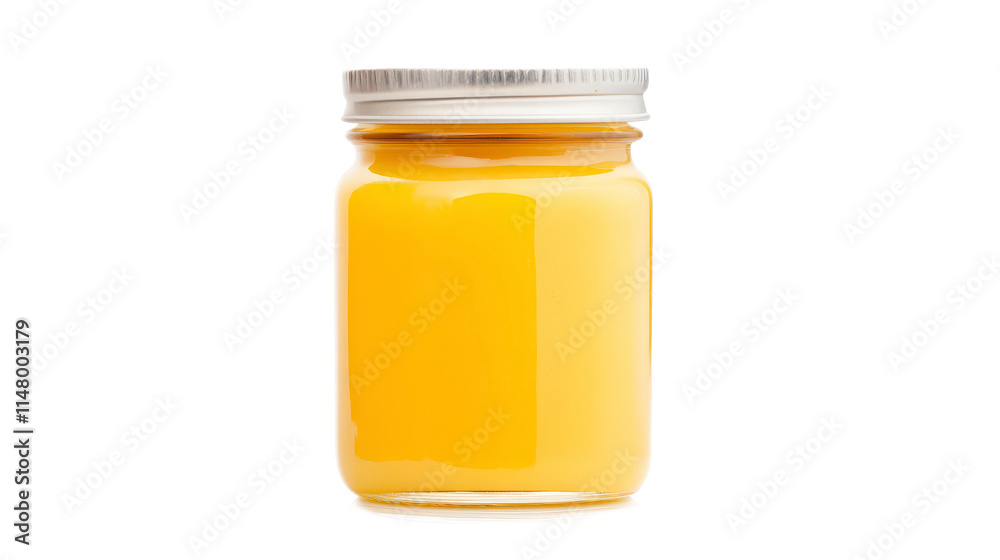 Bright Yellow Jar with Metal Lid and Smooth Glossy Surface Bright Yellow Jar with Metal Lid and Smooth Glossy Surface