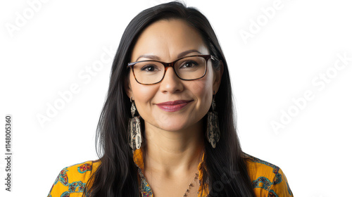 Confident Woman with Glasses and Earrings