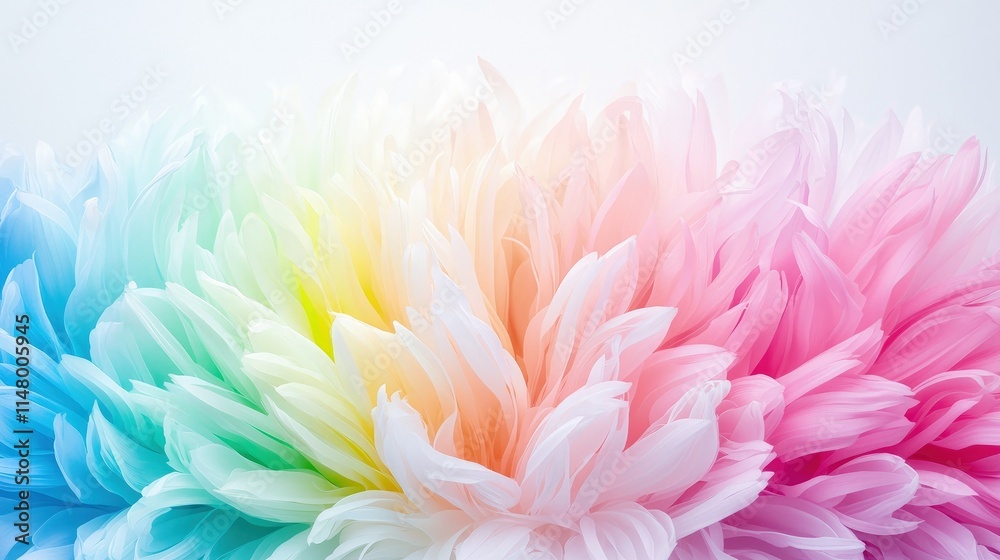 Colorful pastel flower petals in rainbow gradient. Colorful pastel flower petals in rainbow gradient.