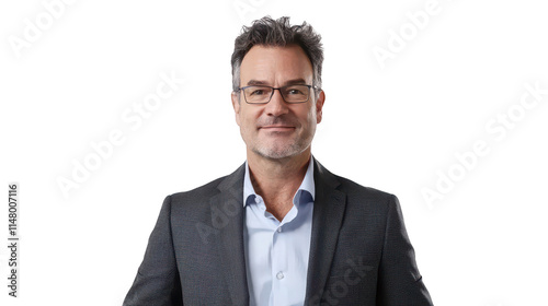 Professional Businessman in Suit with Glasses