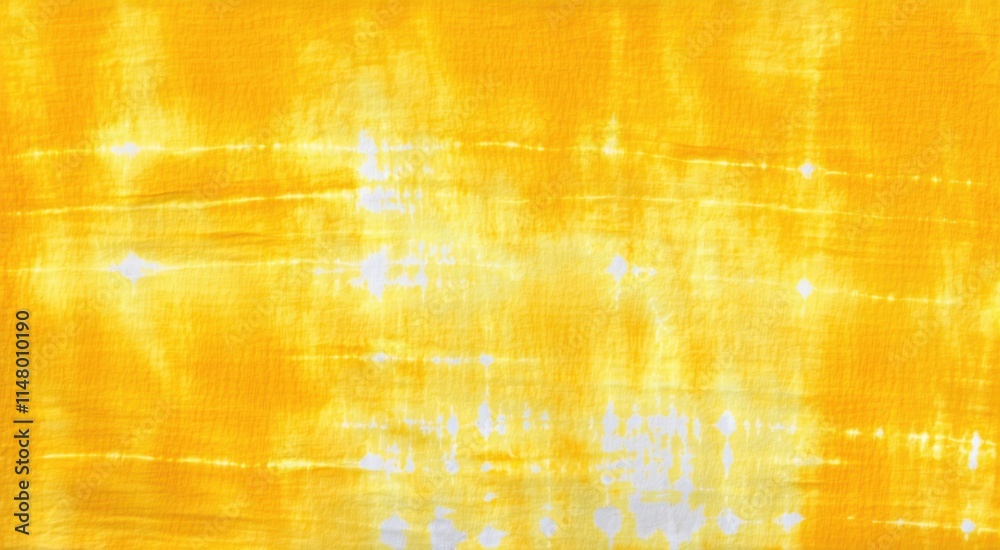 Yellow and white color tie dye fabric texture background Yellow and white color tie dye fabric texture background