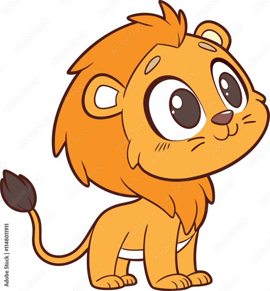 Obraz premium Lion Cute child vector art illustration 