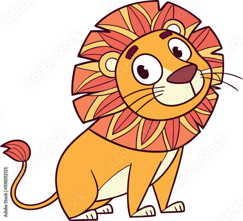 Lion Cute child vector art illustration  