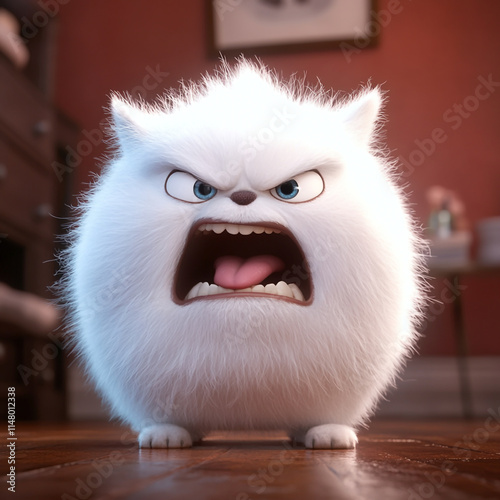 Snowball from The Secret Life of Pets, with an angry and screaming expression, showing intense frustration and anger