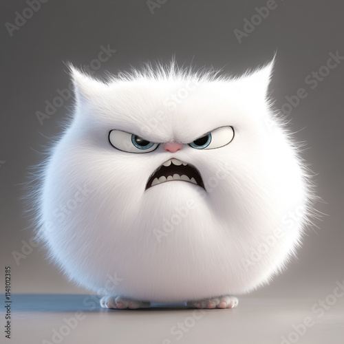 Snowball from The Secret Life of Pets, with an angry and screaming expression, showing intense frustration and anger