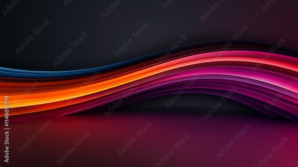 Naklejka premium Vibrant wave of colors on dark canvas