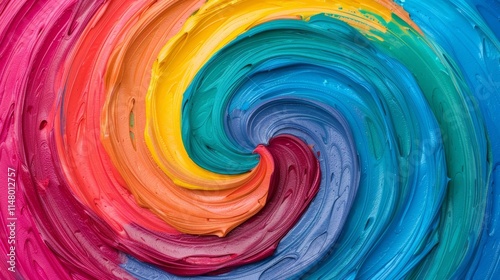 Colorful swirl of vibrant paint
