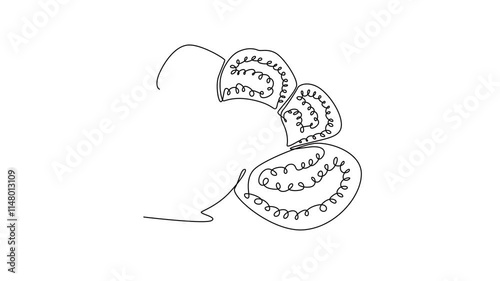 Animated self drawing of continuous line draw beauty fresh corpse lily for home wall art decoration poster print. Decorative rafflesia arnoldii flower for national park. Full length one line animation photo