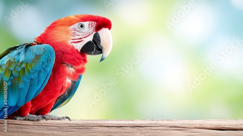 A colorful parrot sitting on top of a wooden table