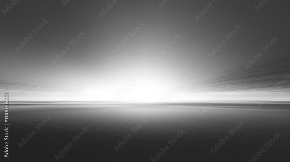 Monochromatic Seascape with Subtle Light Horizon Monochromatic Seascape with Subtle Light Horizon
