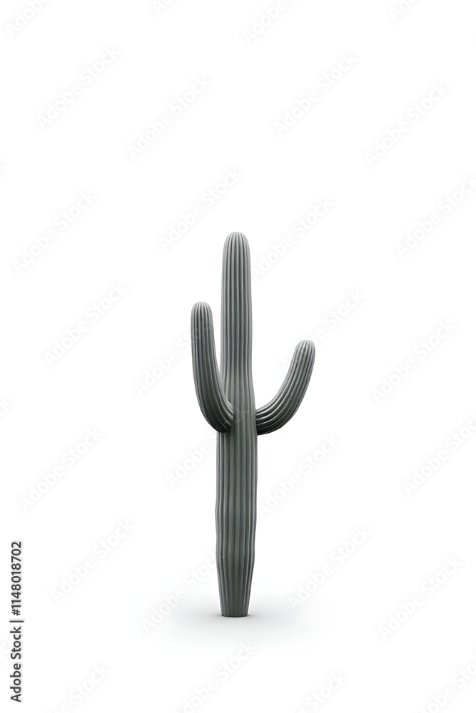 A lone tree cactus stands out starkly against a clean white background in this simple yet striking image._00003_ A lone tree cactus stands out starkly against a clean white background in this simple yet striking image._00003_