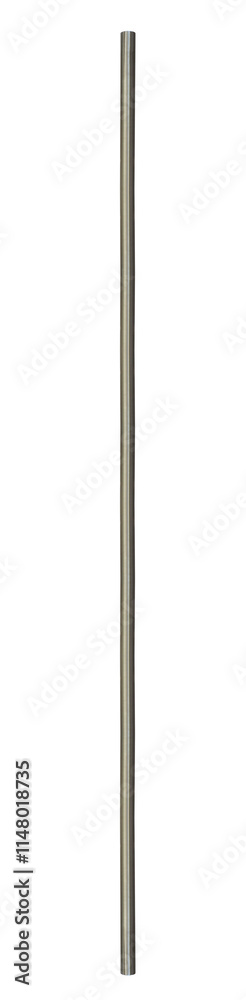 Used slightly curved long vertical steel pipe. On isolated transparent background. Used slightly curved long vertical steel pipe. On isolated transparent background.