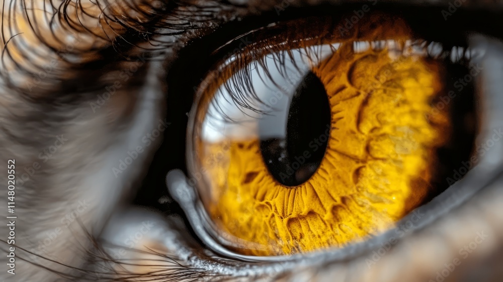 Obraz premium A close up of a cat's yellow eye
