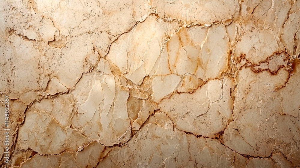 Naklejka premium Beige marble texture with cracks and veins.