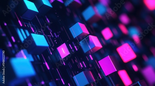 Abstract Neon Cubes