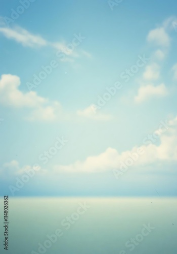 Serene Sky and Calm Sea Peaceful Nature Background