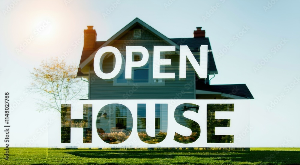 Sign that says open house in front of a house Sign that says open house in front of a house