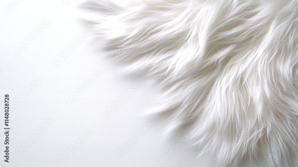 Fototapeta premium A close up of a white fur texture on a white background