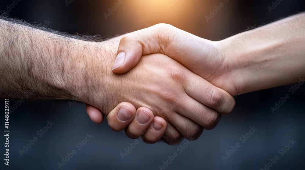 Fototapeta premium A close up of two people shaking hands