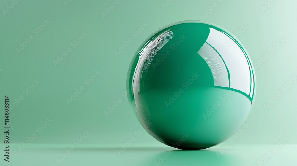Green Sphere Resting on a Green Surface Green Sphere Resting on a Green Surface