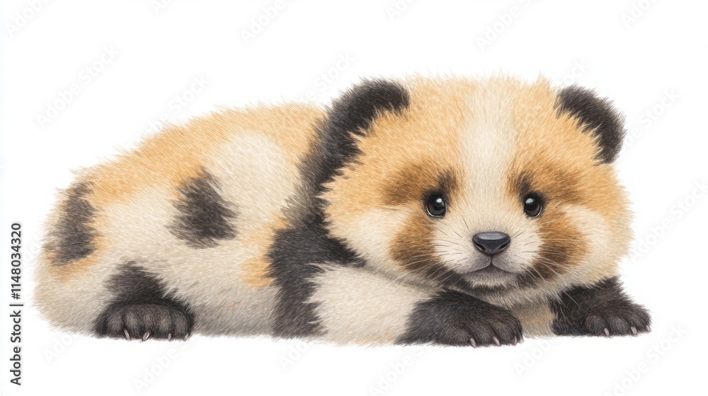 Obraz premium Adorable Panda Cub A Fluffy, Spotted Friend