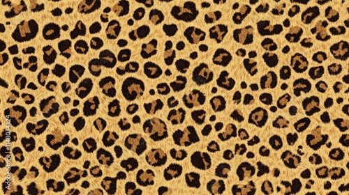Seamless pattern with leopard print. Animal skin texture.