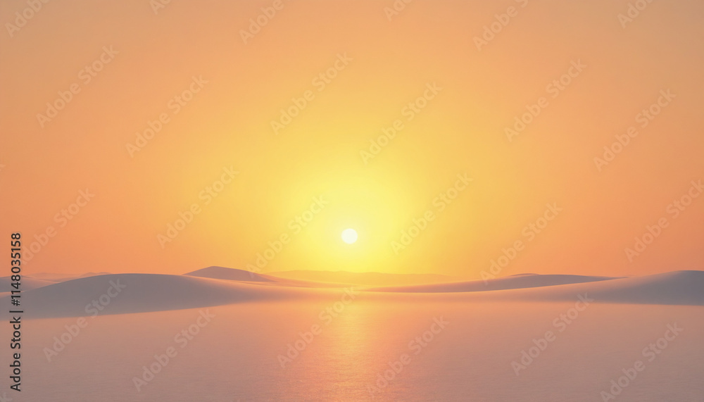 Obraz premium Serene sunrise in minimalist style in warm colors with copy space