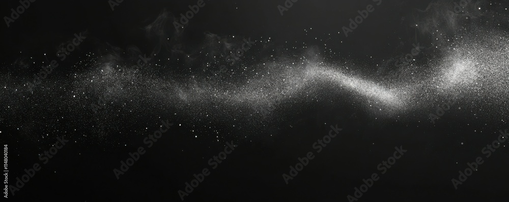 Obraz premium Abstract black grainy background, dark gray white noise texture gradient shape monochrome banner header cover wallpaper design
