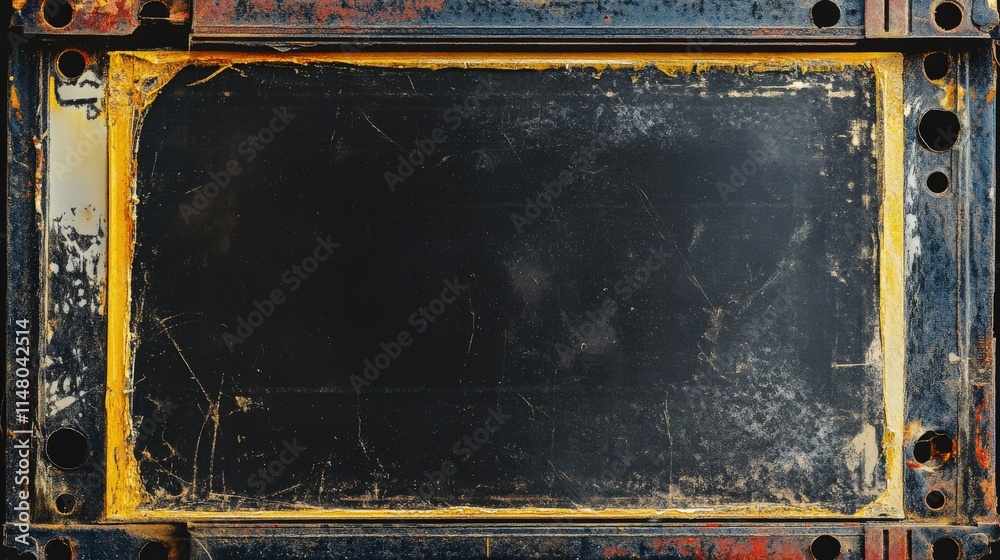 Obraz premium Rusty Metal Frame With Dark Center Panel