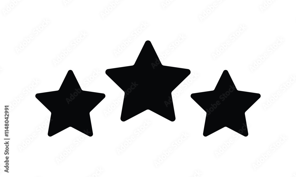 Three star rating icon isolated on transparent background. EPS 10 Three star rating icon isolated on transparent background. EPS 10