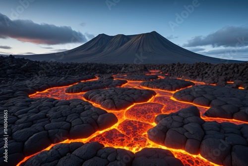 arafed lava lava formations in the middle of a barren area photo