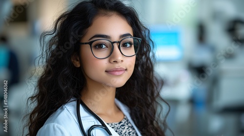 Woman consulting with a medical specialist about diagnostic strategies for preventing hereditary conditions Stock Photo with side copy space