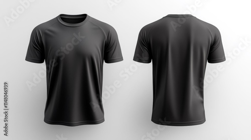 Sleek Black Sports T-Shirt Mockup for Design Use. Generative AI
