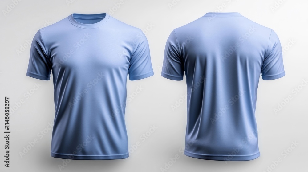 Plain T-Shirt Mockup in Denim Blue Color. Generative AI Plain T-Shirt Mockup in Denim Blue Color. Generative AI
