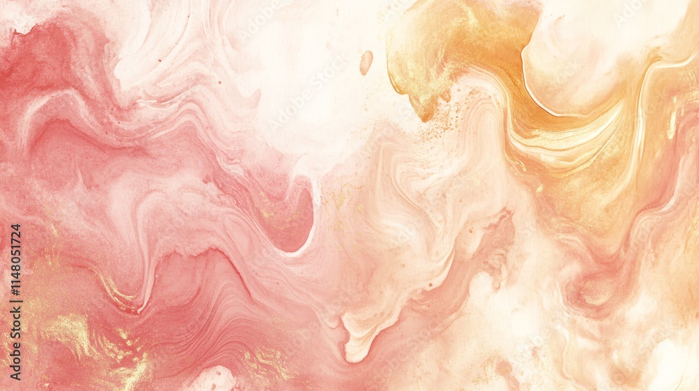 Abstract fluid art with soft pink and gold colors creating a serene atmosphere Abstract fluid art with soft pink and gold colors creating a serene atmosphere