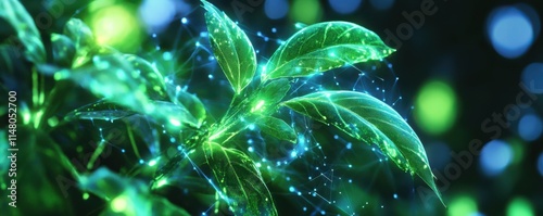 sprout, growth, technology, nature, green leaves, soil, digital, innovation, botany, sustainability, futuristic, light, nature concept, environmental care, data, plants, ecology, scientific developme photo