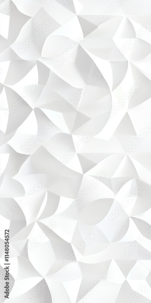 Obraz premium Abstract white geometric background with 3D polygonal shapes, ideal for modern design, presentations, and creative projects.