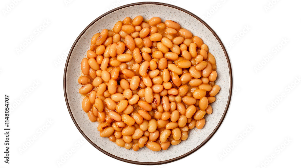 Close-Up of Cooked White Beans on a Plate for Healthy Cuisine Close-Up of Cooked White Beans on a Plate for Healthy Cuisine