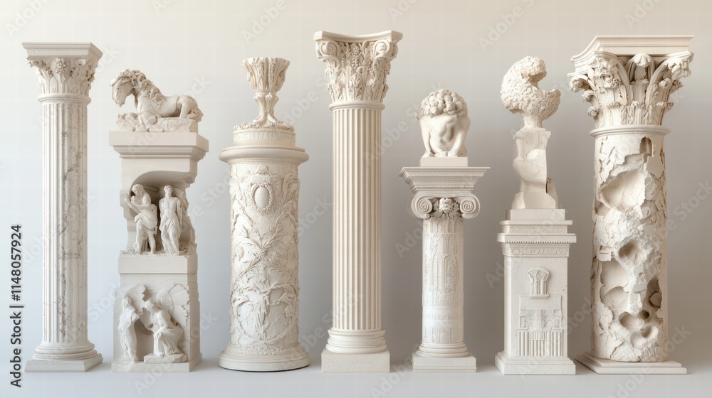 Naklejka premium Exquisite Columns A Journey Through Architectural Elegance