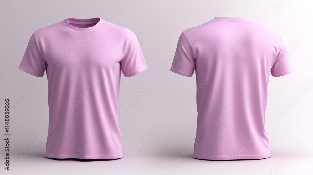 Lavender T-Shirt Mockup on White Background. Generative AI Lavender T-Shirt Mockup on White Background. Generative AI