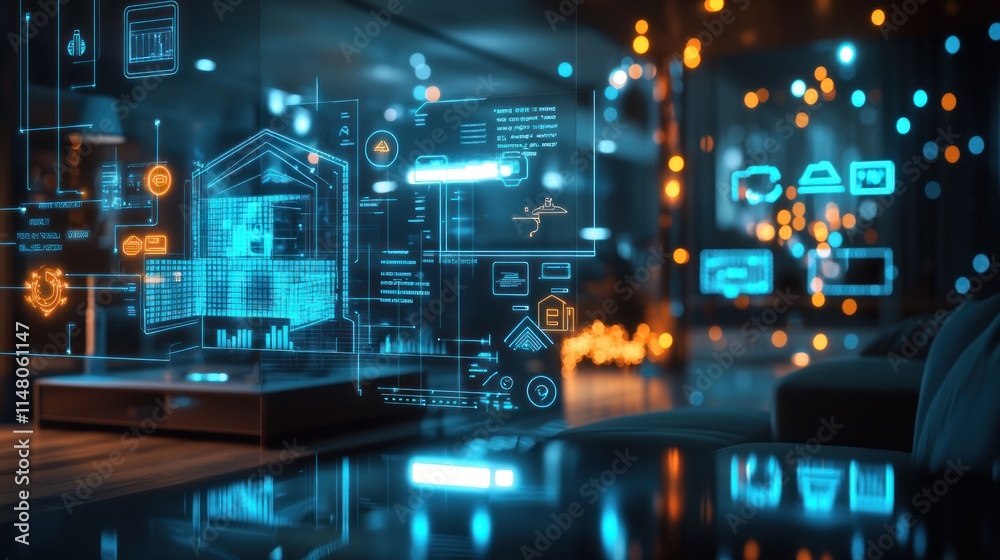 Smart Home Technology: Futuristic Home Automation Interface Smart Home Technology: Futuristic Home Automation Interface