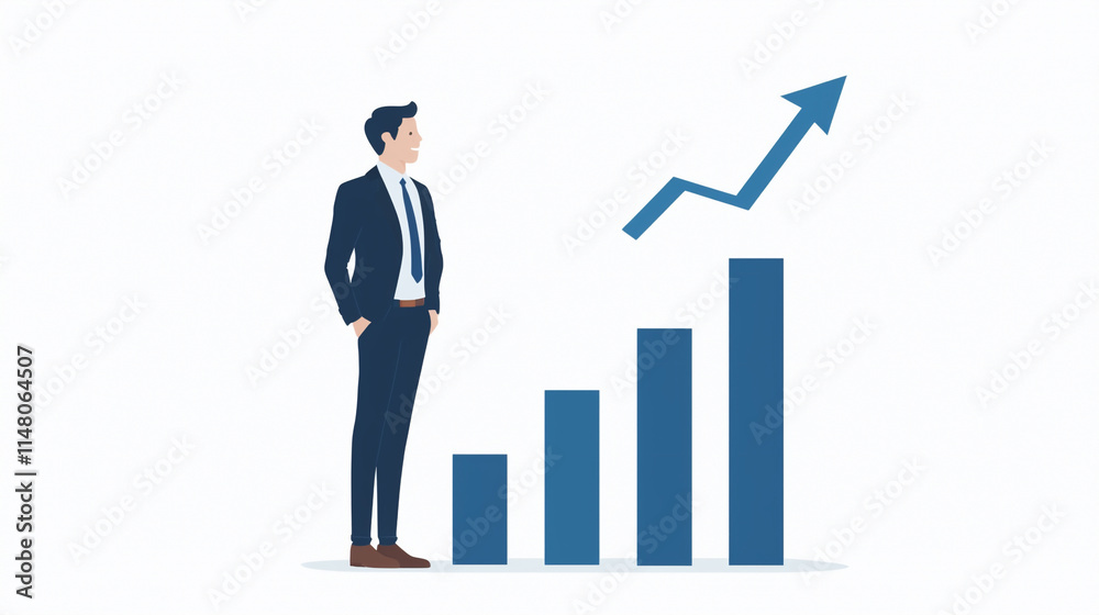 ビジネス成長と成功を象徴するグラフ