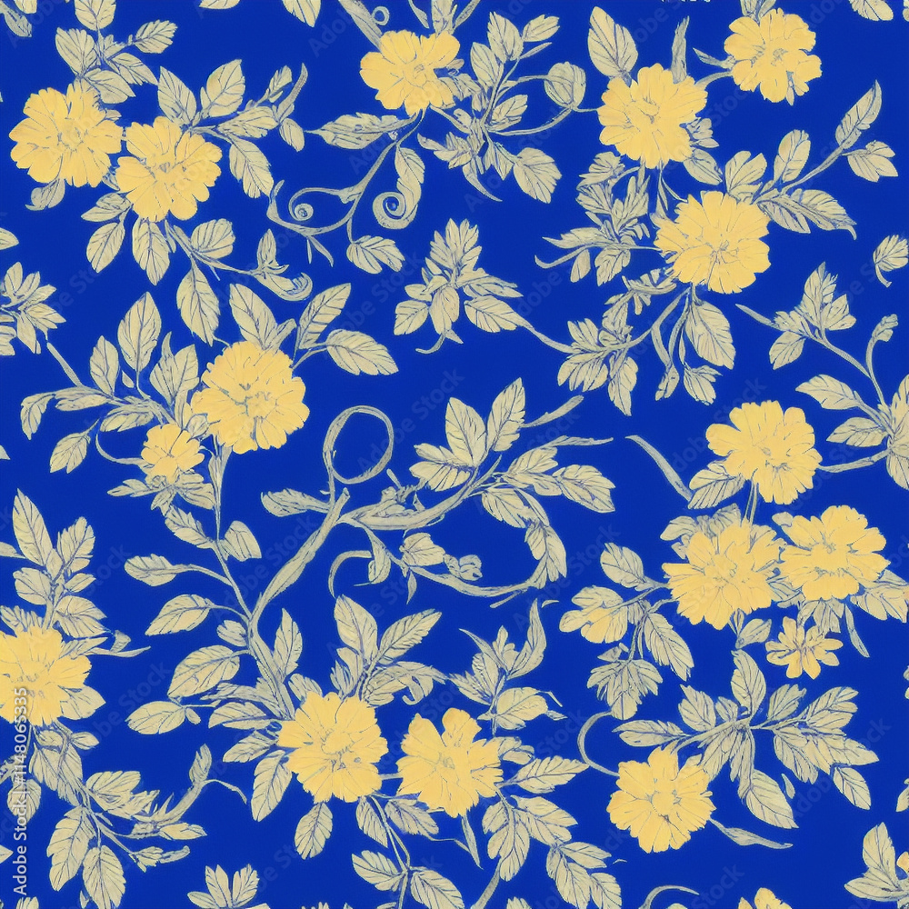 Obraz premium Tropical Hibiscus Flower Seamless Design 