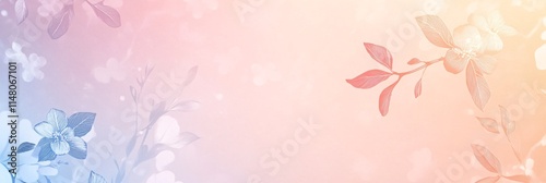 Soft Floral Background with Delicate Leaves and Gentle Colors for Design Projects