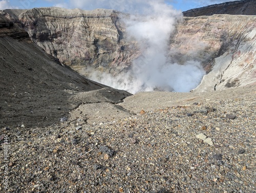 mount aso crater  photo