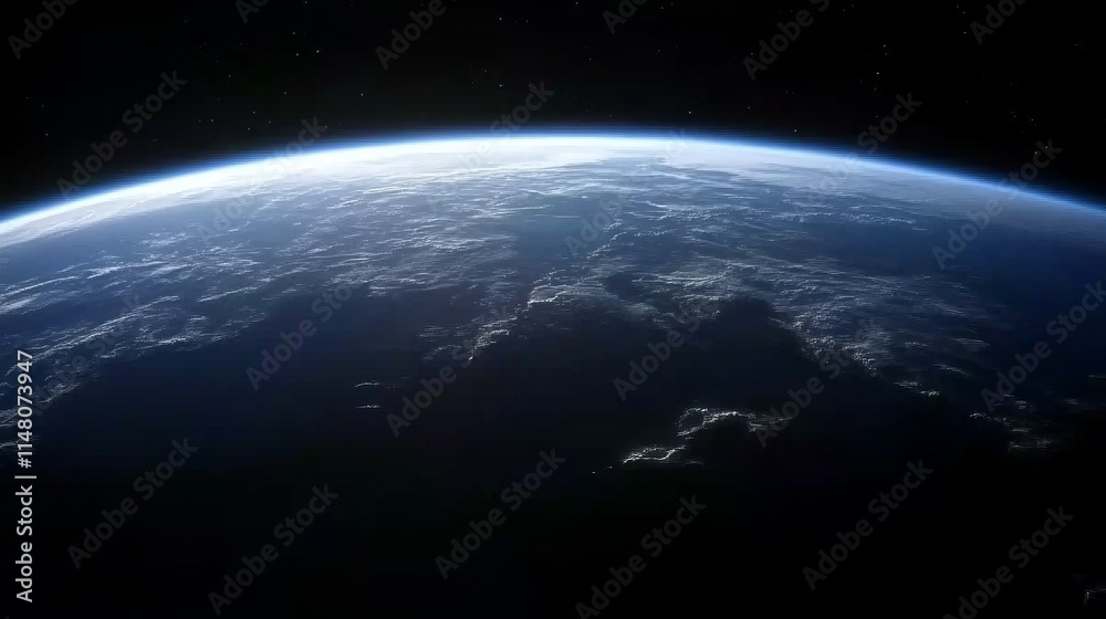 Obraz premium Earth's Curve From Space A Celestial View of Our Planet