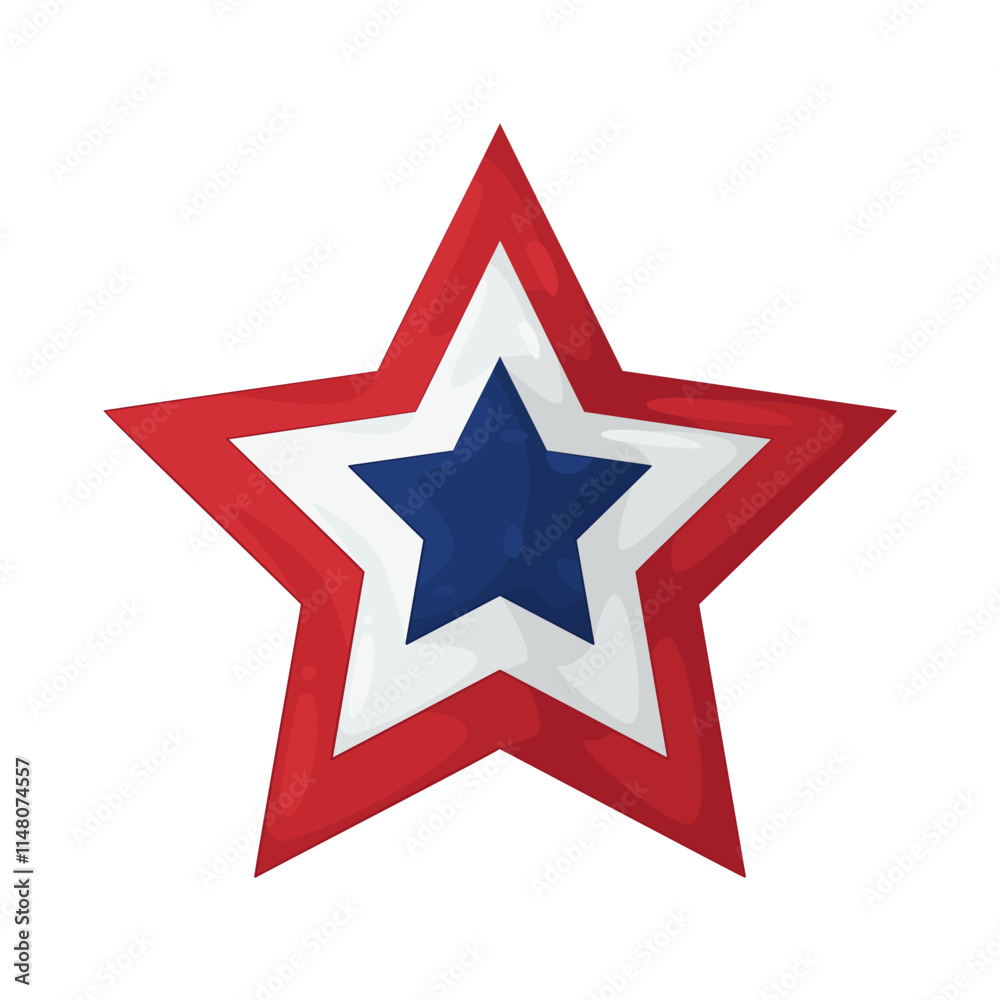 Illustration of American star Illustration of American star