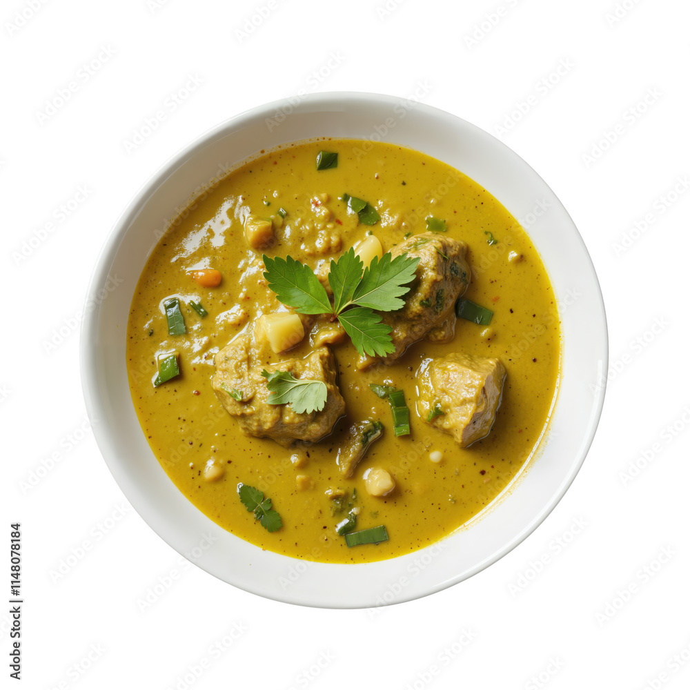 Delicious Chicken Curry with Vegetables in Bowl Delicious Chicken Curry with Vegetables in Bowl