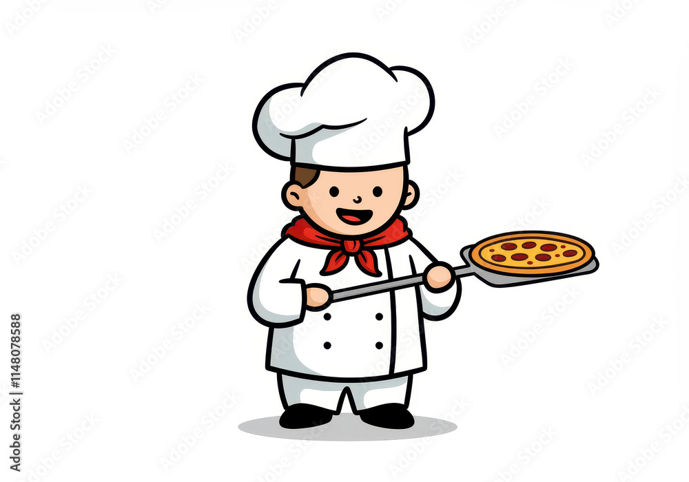 Pizza Chef Icon Design Isolated on White Background Pizza Chef Icon Design Isolated on White Background