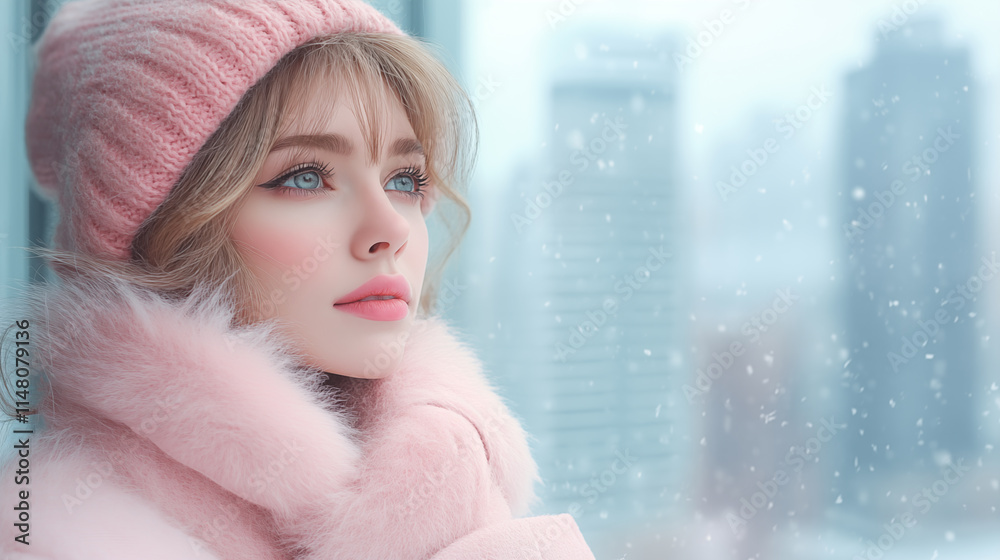 Portrait of a girl on the blurred background Portrait of a girl on the blurred background
